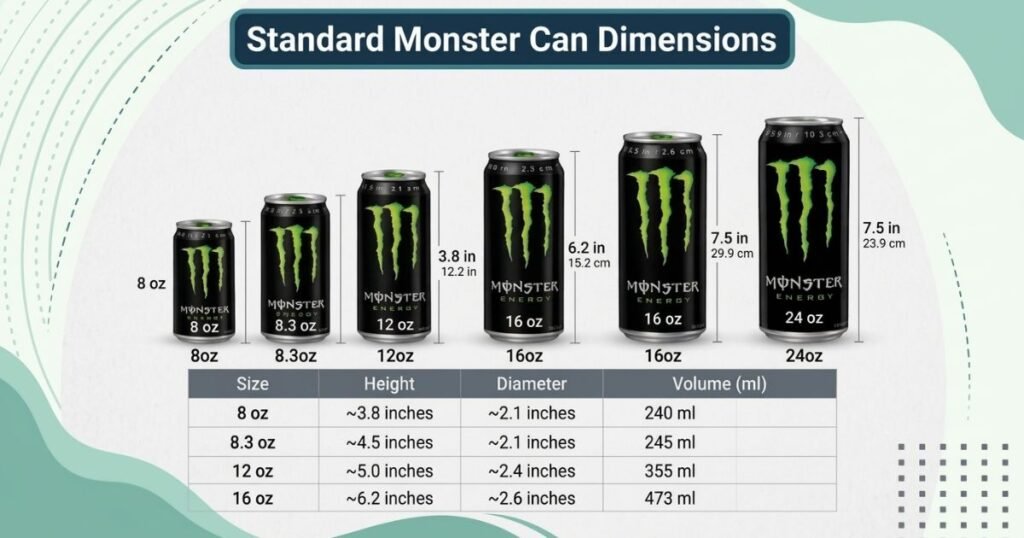 Standard Monster Can Dimensions